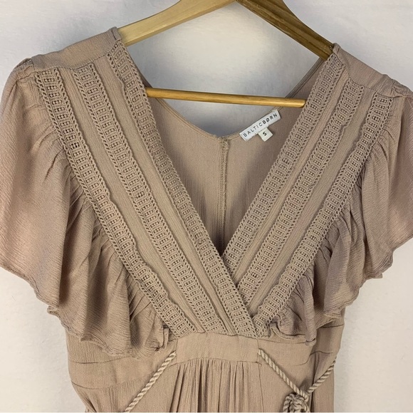 Baltic Born Jennifer Deep V Beige Maxi Dress - Picture 5 of 10